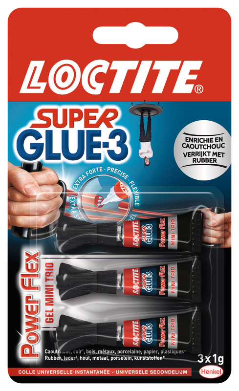 SUPERGLUE-3 POWER FLEX MINI TRIO GEL TUBE LOCTITE
