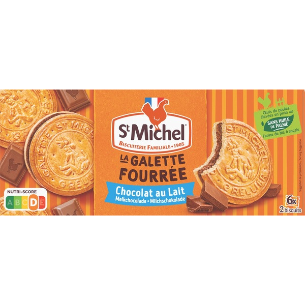 Galettes fourrées au chocolat au lait