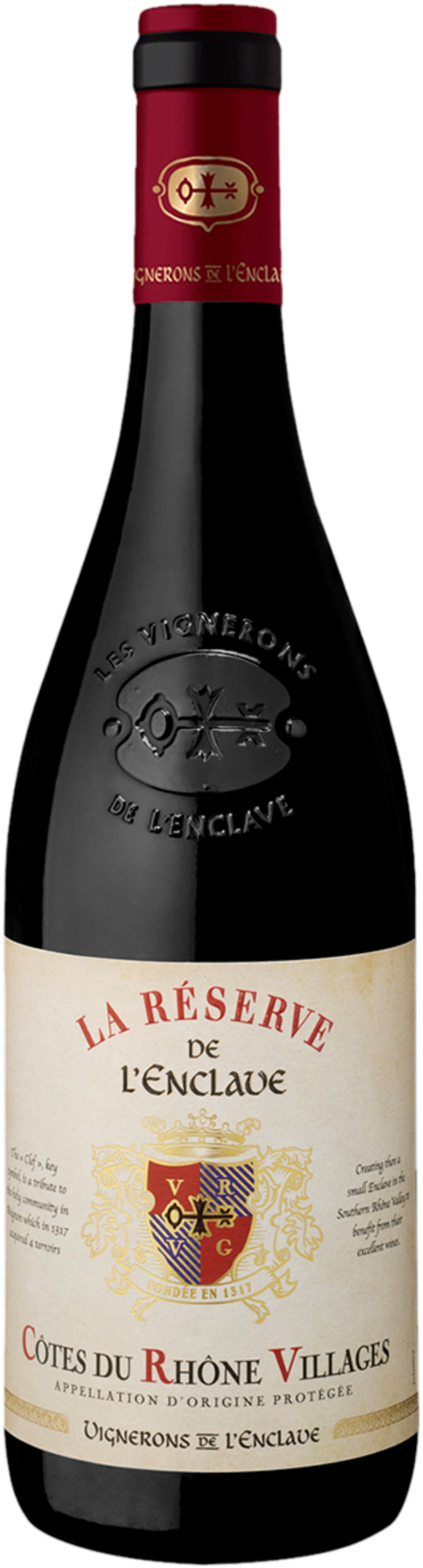 VIGNERONS DE L'ENCLAVE AOP Côtes du Rhône Villages  ROUGE - LA RÉSERVE DE L'ENCLAVE  code EAN 3179075028633 