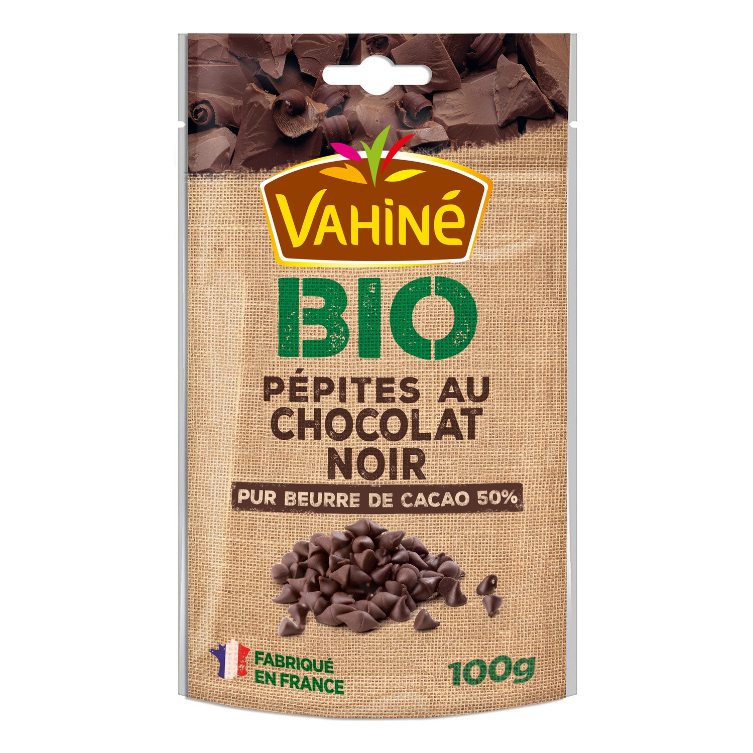 Pépites au chocolat noir bio VAHINE