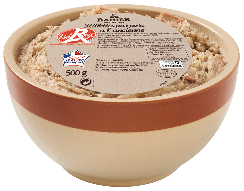 FE RILLETTES PUR PORC A L'ANCIENNE LABEL ROUGE PUR PORC BAHIER 3180050167001 BAHIER FE RILLETTES PUR PORC A L'ANCIENNE LABEL ROUGE PUR PORC BAHIER 3180050167001 BAHIER