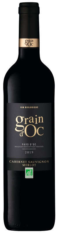 Grain d'OC bio IGP PAYS D'OC CABERNET SAUVIGNON MERLOT ROUGE Grain d'OC bio code EAN 3180284975106 