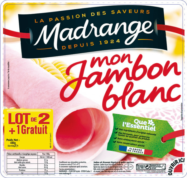 madrange MON JAMBON BLANC MADRANGE code EAN 3180940080014 