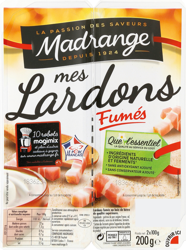 Madrange LARDONS FUMÉS 2X100G Madrange code EAN 3180940081226 