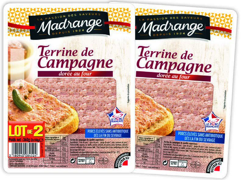  TERRINE DE CAMPAGNE DORÉE AU FOUR “MADRANGE” code EAN 3180940084524 