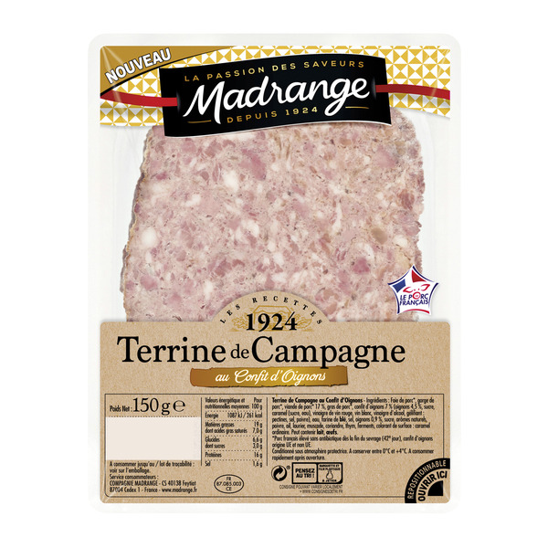 Terrine de campagne au confit d'oignons