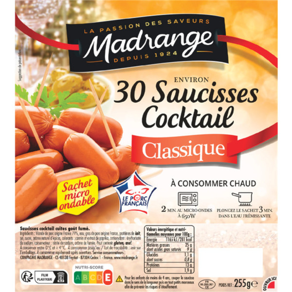 SAUCISSE COCKTAIL CLASSIQUE X30 
MADRANGE