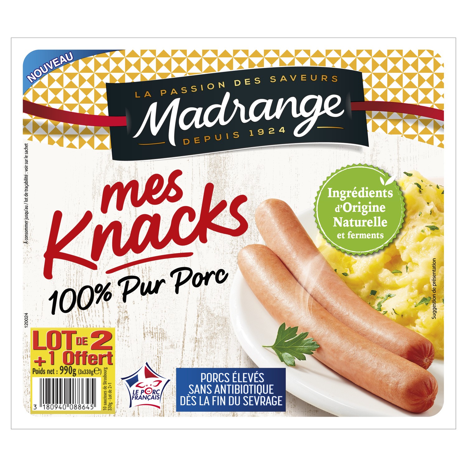 Knacks pur porc VPF PSA MADRANGE