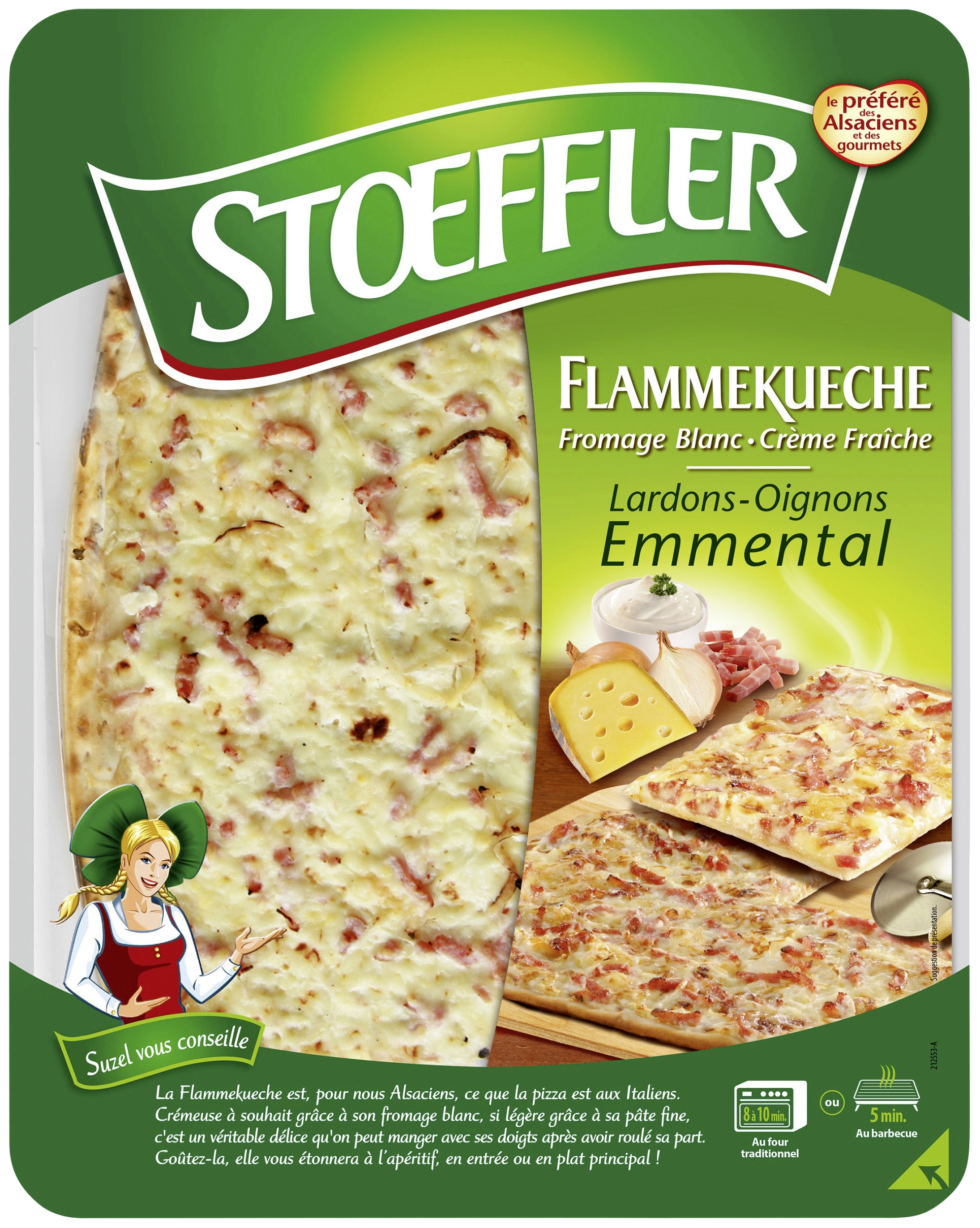 Flammekueche lardons oignons emmental Stoeffler