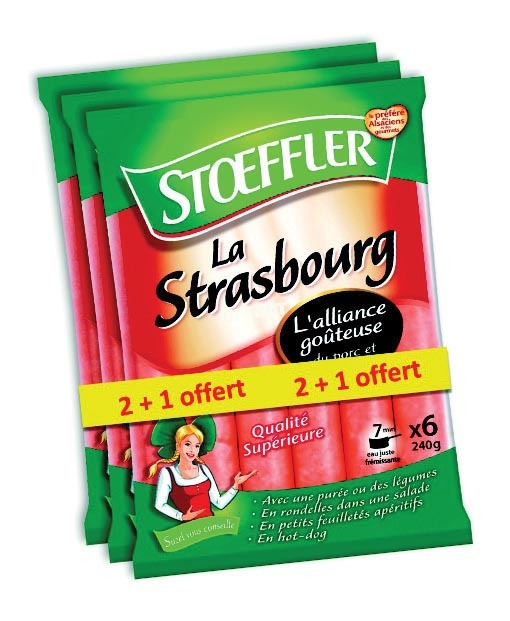  SAUCISSE LA STRASBOURG X6 “STOEFFLER” code EAN 3180950046536 