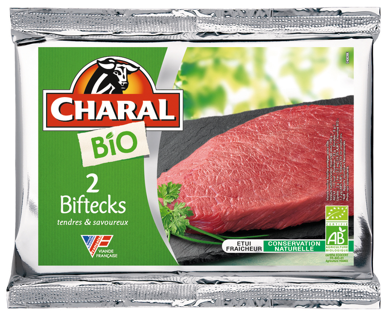 VIANDE BOVINE : 2 BIFTECKS ** BIO Charal
