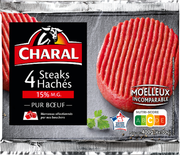  4 Steaks Hachés Pur Bœuf Charal code EAN 3181232220569 