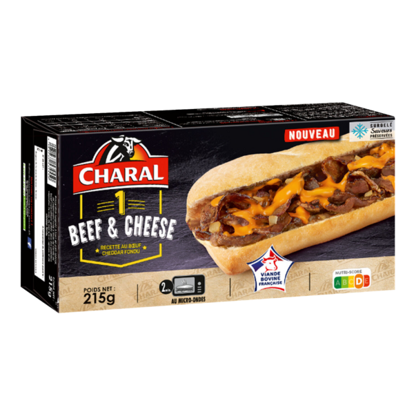 Sandwich bœuf et fromage surgelé