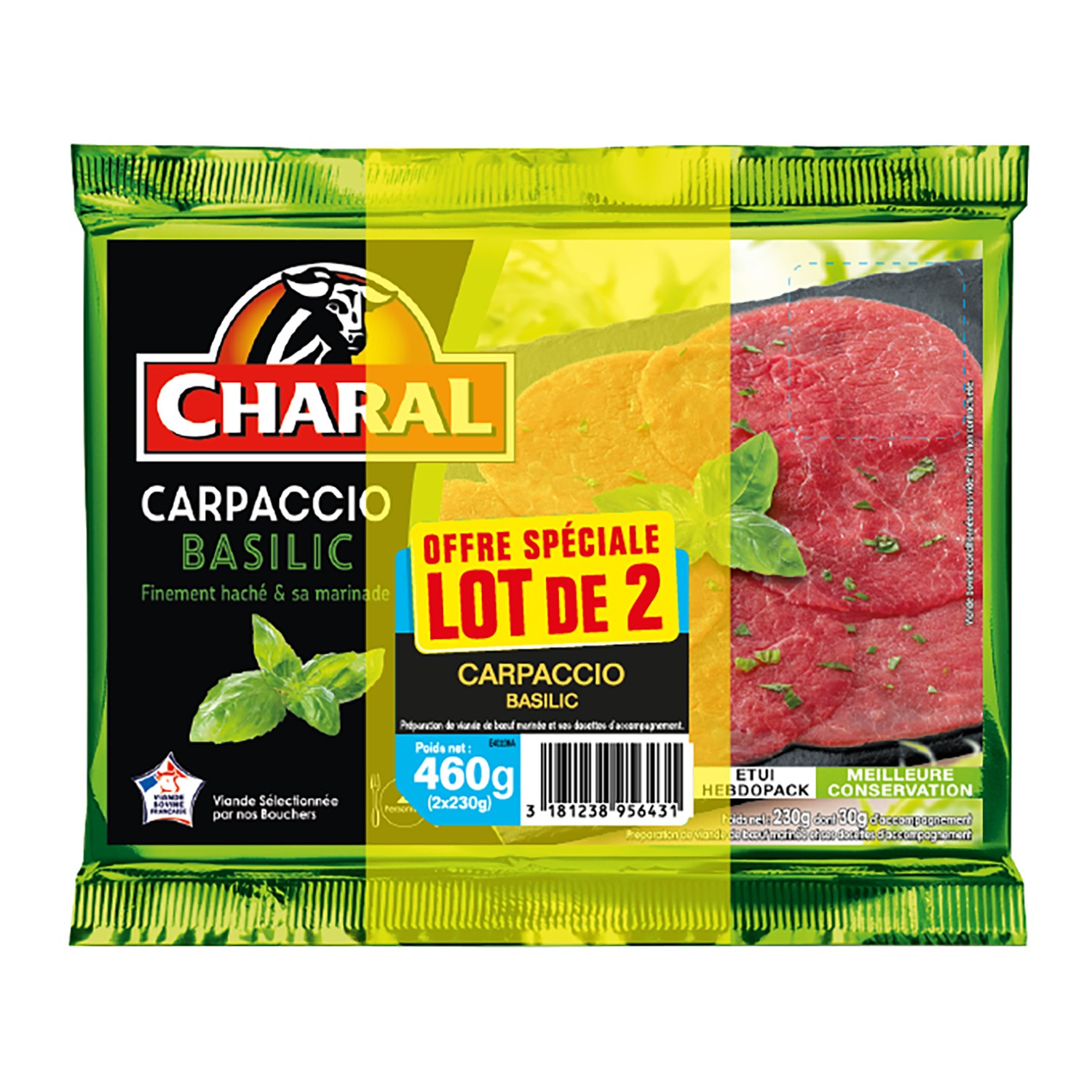 Carpaccio boeuf basilic CHARAL 3181238956431 CHARAL Carpaccio boeuf basilic CHARAL 3181238956431 CHARAL
