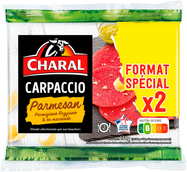 VIANDE BOVINE : LOT DE 2 CARPACCIOS AU PARMESAN 
