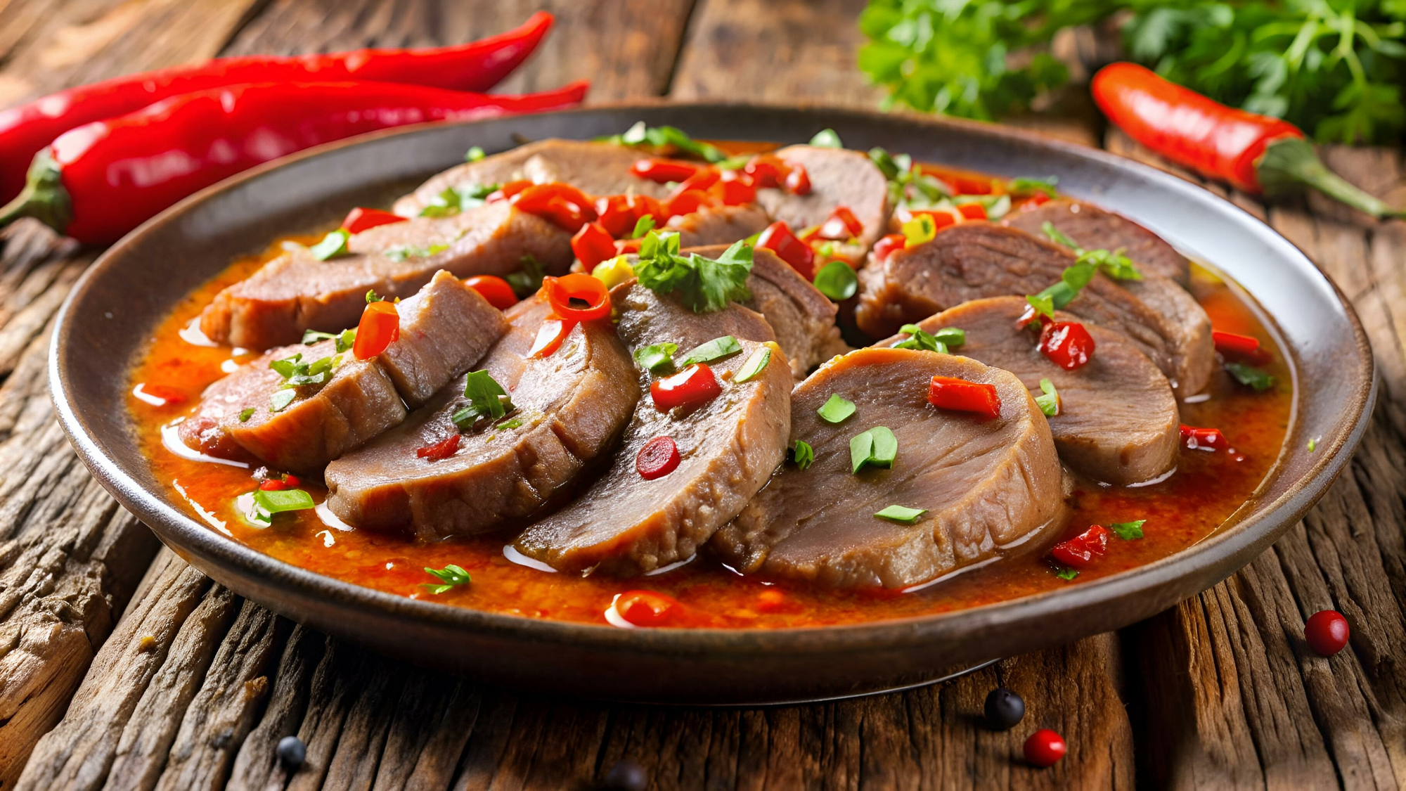 Langue de bœuf sauce piquante