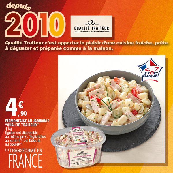 “QUALITÉ TRAITEUR” PIÉMONTAISE AU JAMBON code EAN 3181580276270 