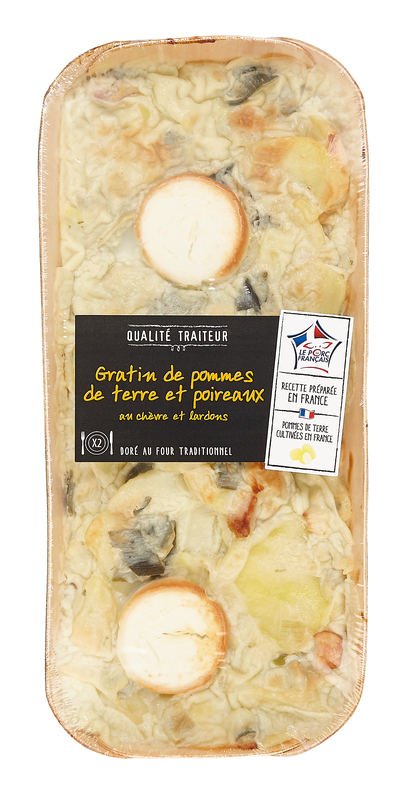 FE GRATIN DE POMMES DE TERRE ET POIREAUX AU CHÈVRE ET LARDONS  3181580280116 (3181580280116)