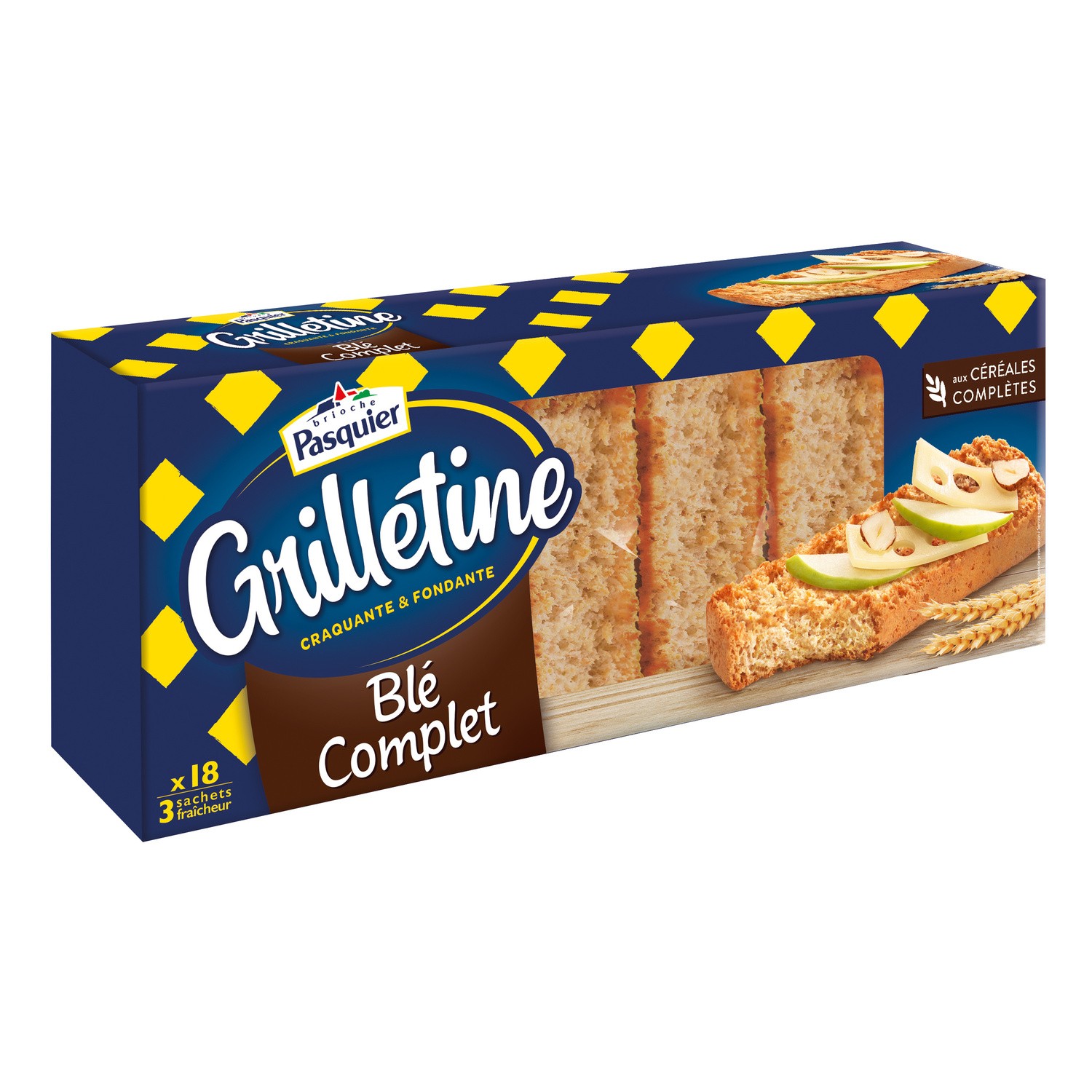 Biscottes grillettines blé complet PASQUIER