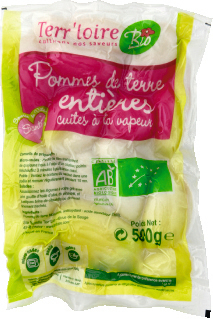 TERR LOIRE POMMES DE TERRE ENTIÈRES BIOLOGIQUES CUITES À LA VAPEUR TERR LOIRE code EAN 3182340919284 