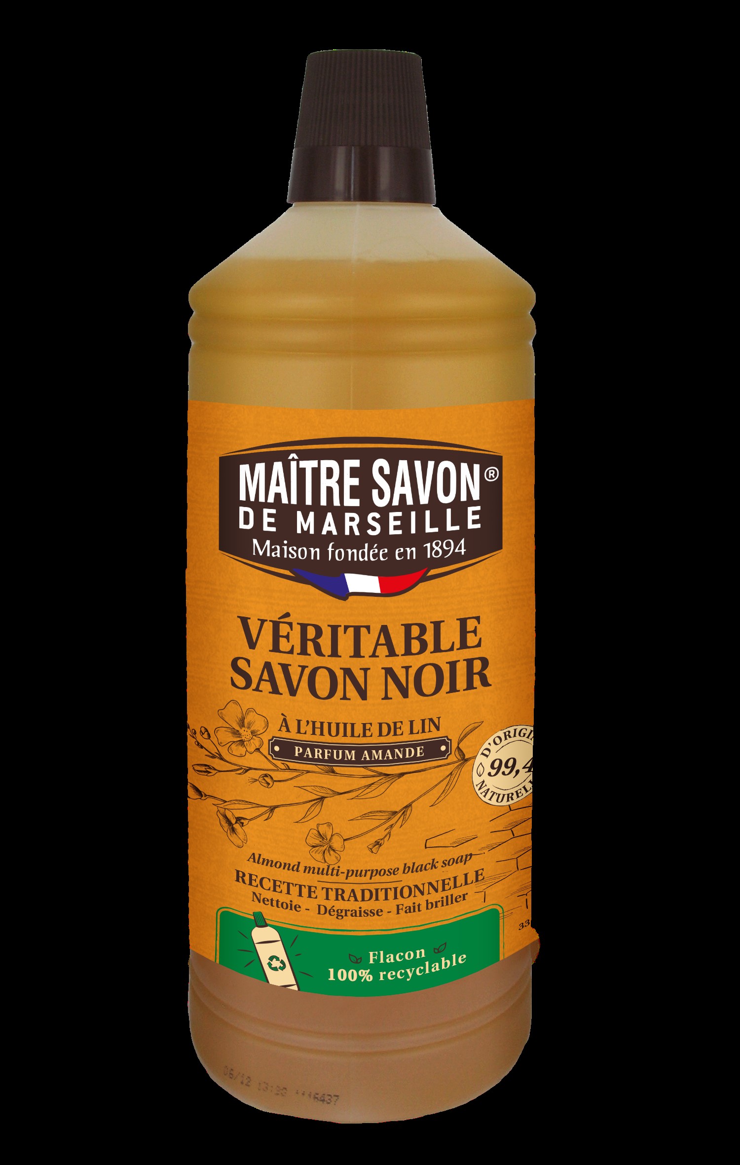 MAITRE SAVON SAVON NOIR LIQUIDE À L’HUILE DE LIN code EAN 3182611239004 