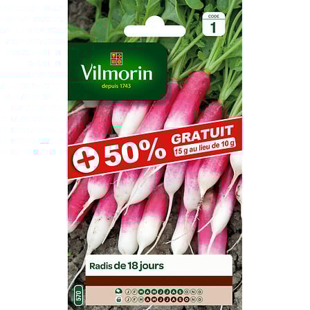 Sachet graines Radis de 18 jours +50% GRATUIT
