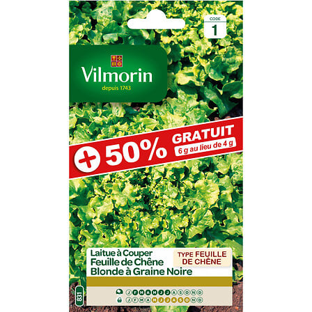 Sachet graines Laitue à couper Feuille de Chêne...