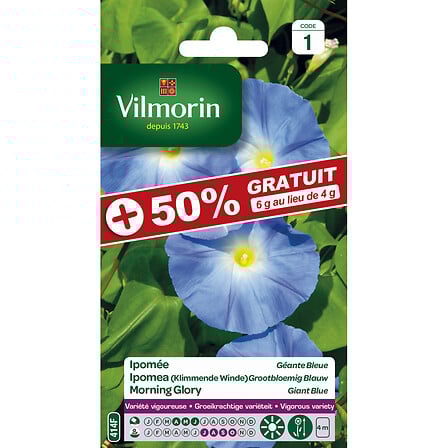 sachet graines Ipomée Géante bleue +50% Gratuit...
