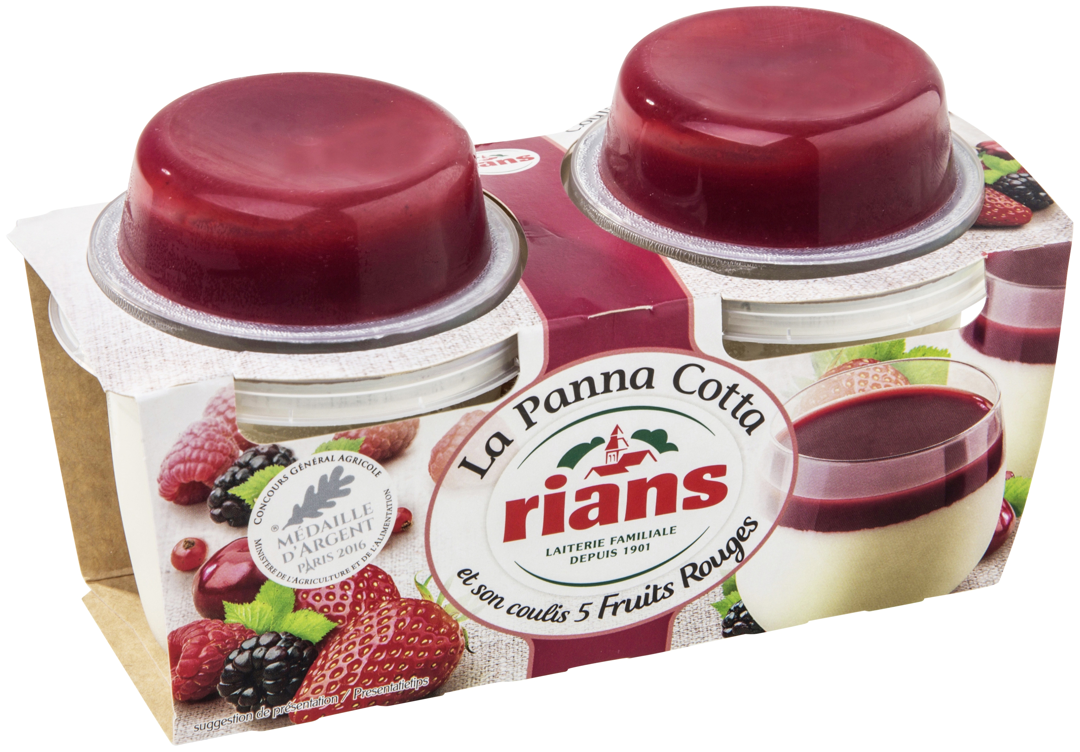 La Panna Cotta et son coulis 5 fruits rouges Rians