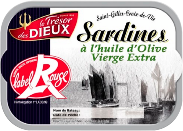  Sardines À L'huile D'olive Label Rouge Le Trésor Des Dieux code EAN 3188720003840 