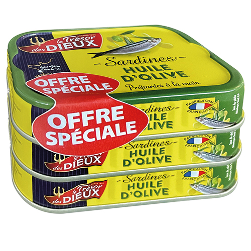 LE TRÉSOR DES DIEUX SARDINES À L’HUILE D’OLIVE code EAN 3188720118476 