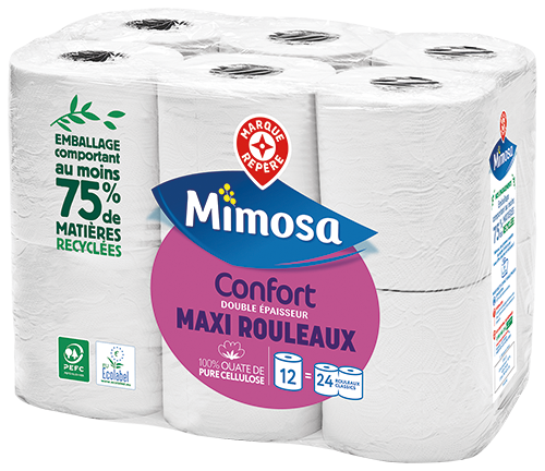MIMOSA PAPIER TOILETTE BLANC COMPACT DOUBLE ÉPAISSEUR code EAN 3191907 