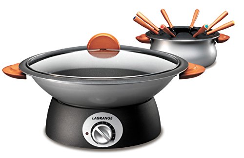 349006 wok & fondue classic poignées bois 2 en 1