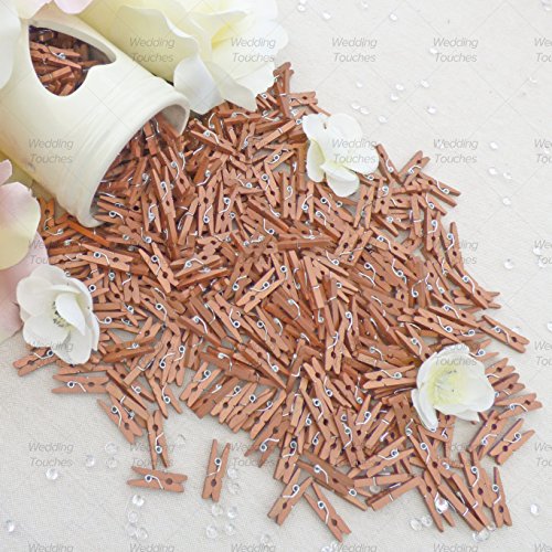 25 mm bronze Mini Pinces à Linge en Bois Craft ...