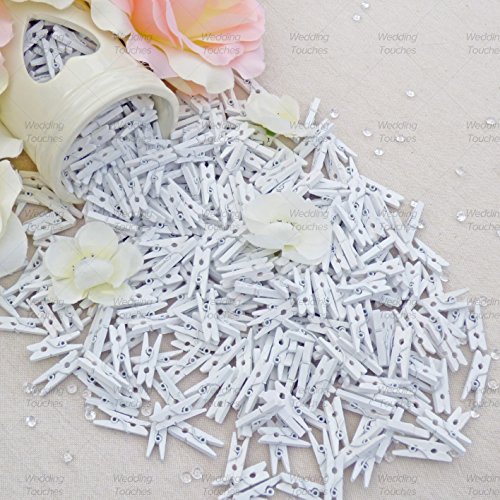 Mini épingles à linge en bois blanc pour décora...