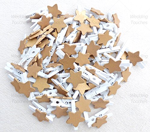 30mm Mini Pinces à Linge avec 18 mm Or étoiles ...