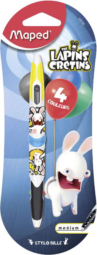 STYLO BILLE 4 COULEURS “TWINTIP” LAPINS CRÉTINS...