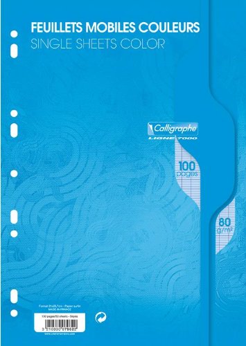 7962 c a4 ligné seyes papier bleu 