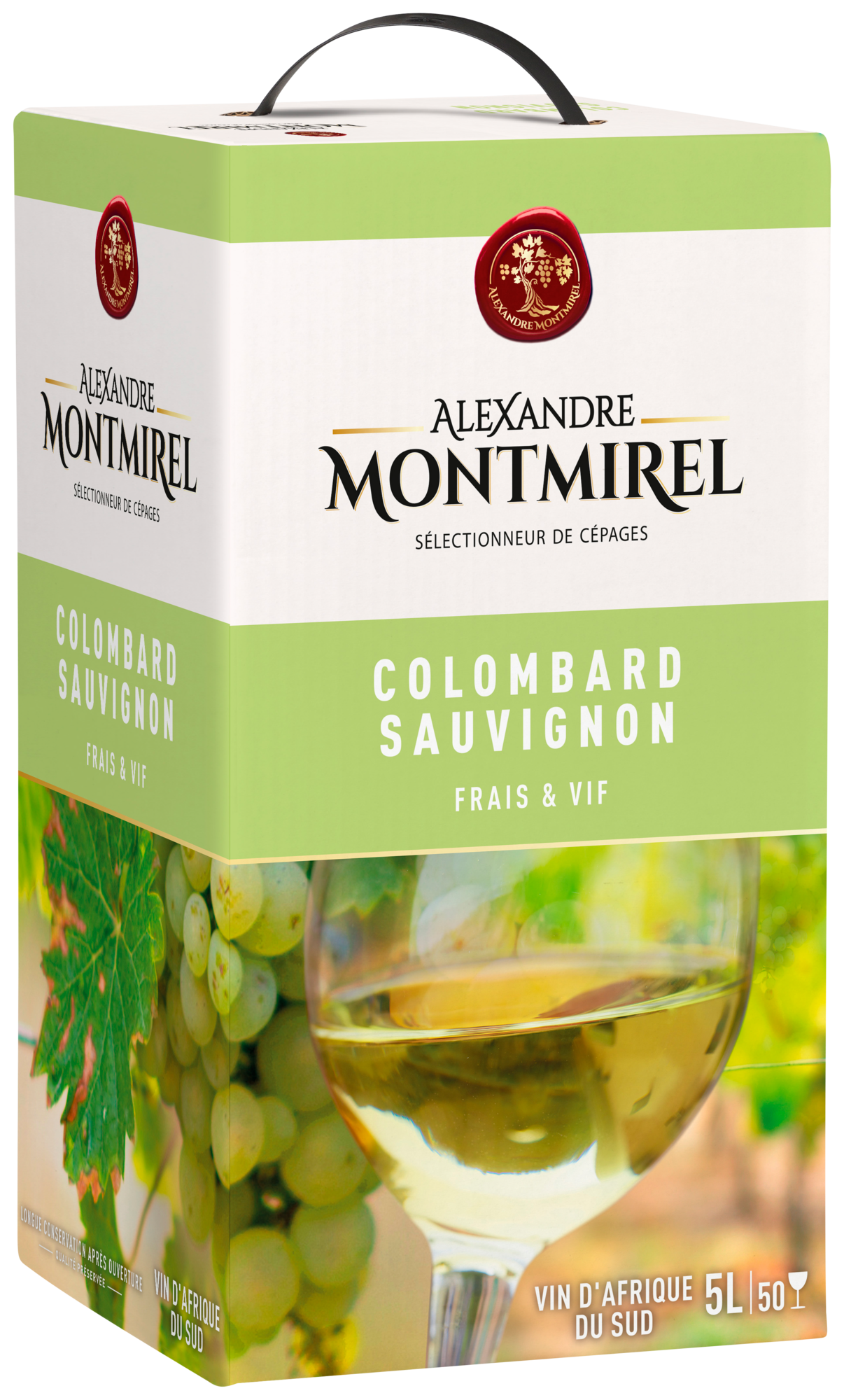 MONTMIREL VIN BLANC COLOMBARD SAUVIGNON BIB 5L code EAN 3211200212255 