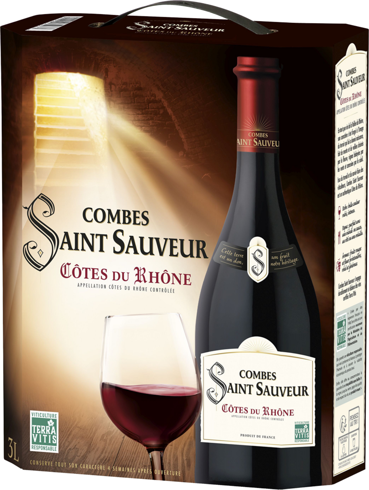 LES COMBES DE SAINT SAUVEUR AOP CÔTES DU RHÔNE ROUGE code EAN 3211201124731 