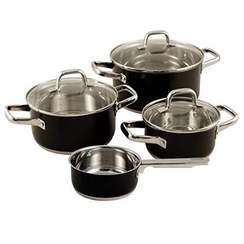 340197 batterie inox 7 pièces noir