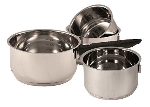 - lot de 4 casseroles en inox - tailles 14, 16,...