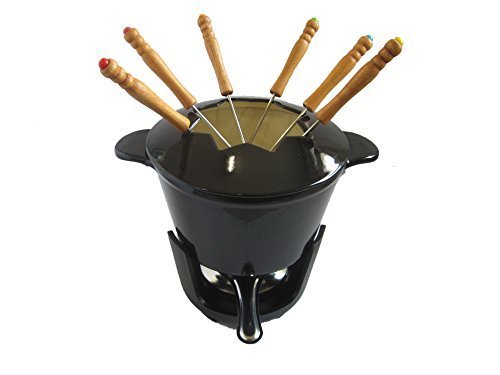 385051 service à fondue fonte noir