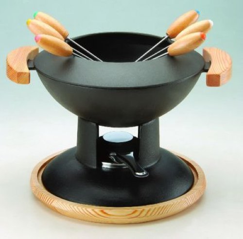 385058 service à fondue fonte forme wok