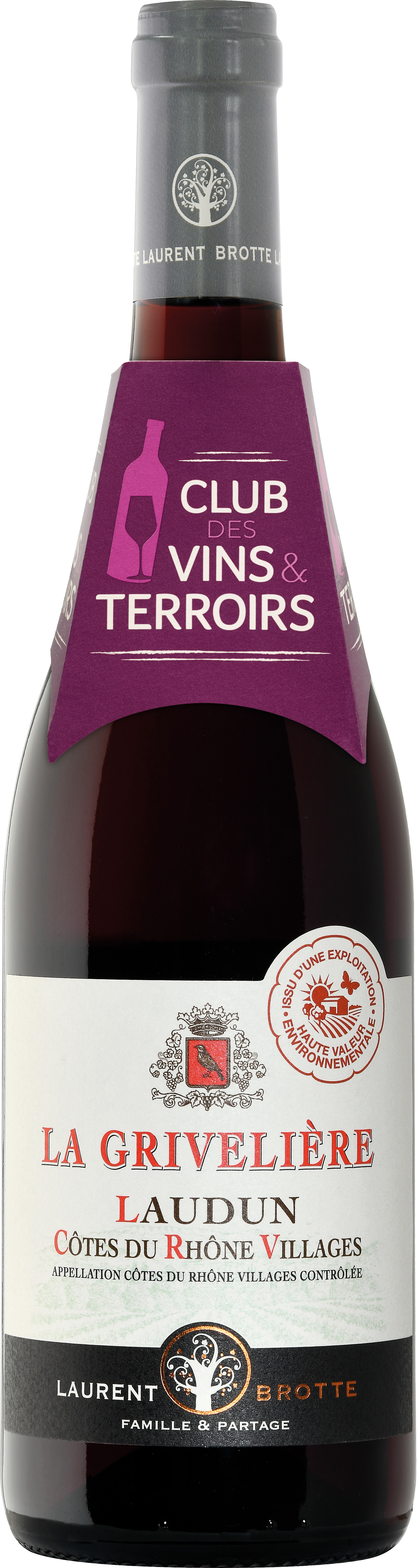  CÔTES DU RHÔNE VILLAGES LAUDUN AOP ROUGE LA GRIVELIÈRE 2022 code EAN 3217661028039 