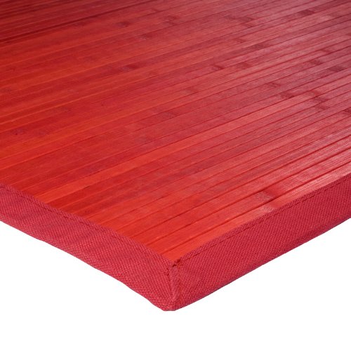712237 solo tapis bambou rouge 120 x 70 cm
