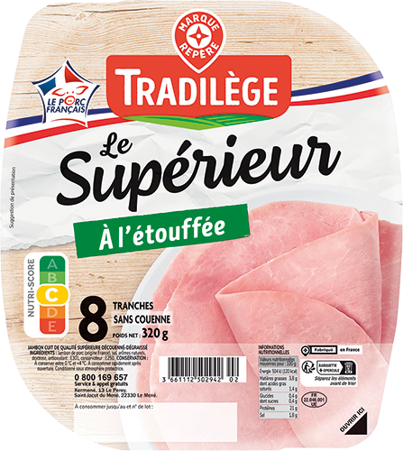 JAMBON DE QUALITÉ SUPÉRIEURE DÉCOUENNÉ DEGRAISS...