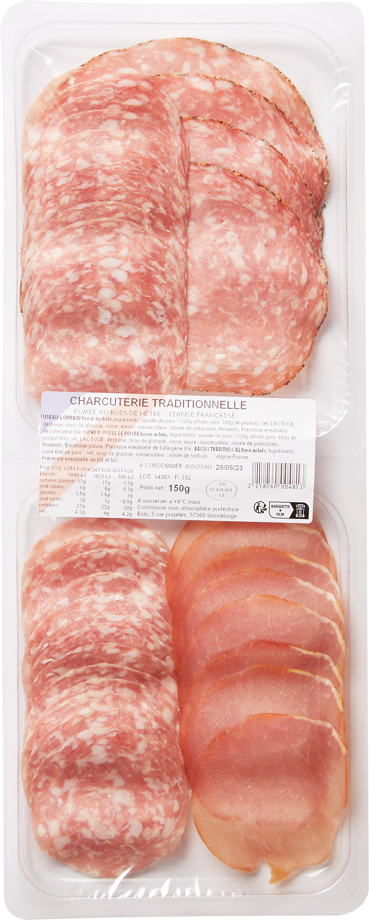 PLATEAU D'ASSORTIMENT DE CHARCUTERIE TRADITIONNELLE
BONI 3218260004813 