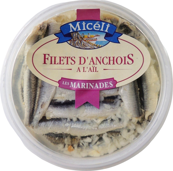 Filets D'anchois Marinés À L'ail Micéli 3218370311825 Filets D'anchois Marinés À L'ail Micéli 3218370311825