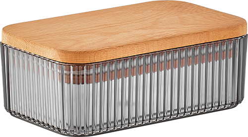  BOÎTE GRISE STRIÉE AVEC COUVERCLE code EAN 3218913 